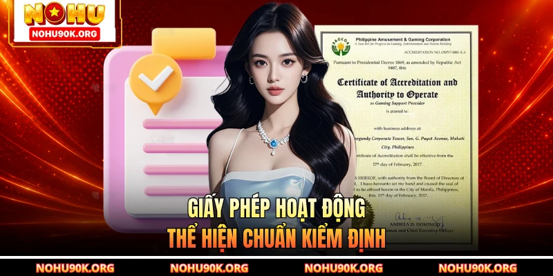Giấy phép hoạt động thể hiện chuẩn kiểm định